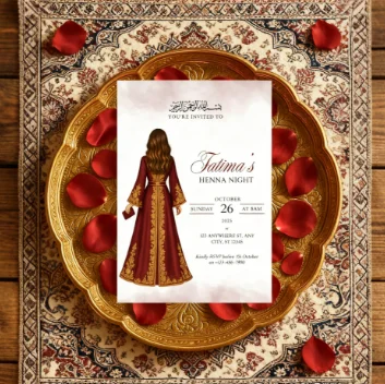 Personalized Henna Day Invitation Custom Muslim Wedding Welcome Card Design Print Engagement Party Supplies For Gift Decoration
Personalized Henna Day Invitation Custom Muslim Wedding Welcome Card Design Print Engagement Party Supplies For Gift Decoration