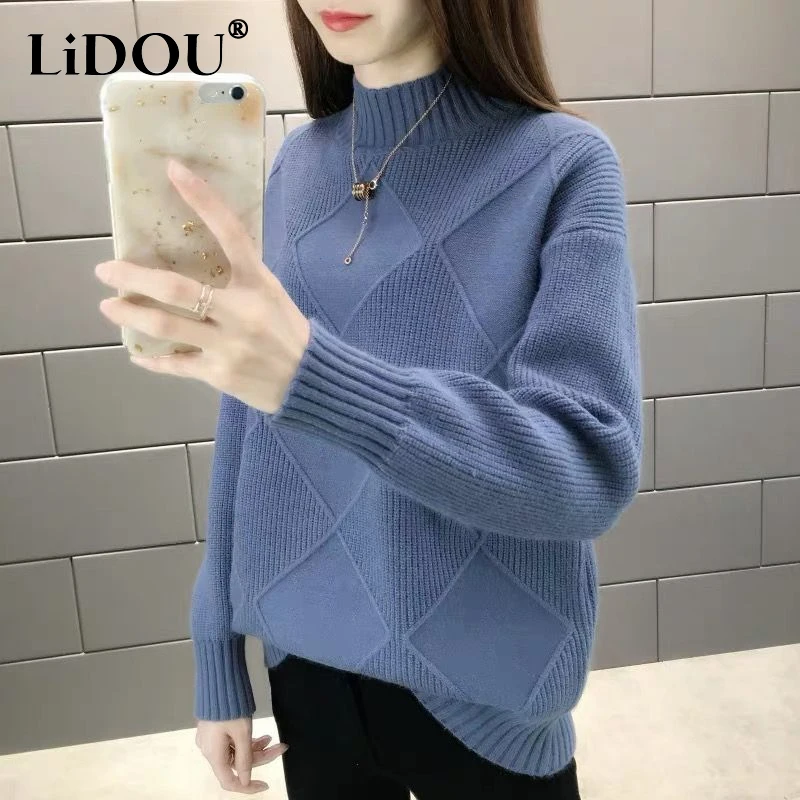 Autumn Winter New Solid Color Fashion Long Sleeve Sweater Women High Street Casual Loose Pullovers Ladies Korean Style Chic Top
Autumn Winter New Solid Color Fashion Long Sleeve Sweater Women High Street Casual Loose Pullovers Ladies Korean Style Chic Top