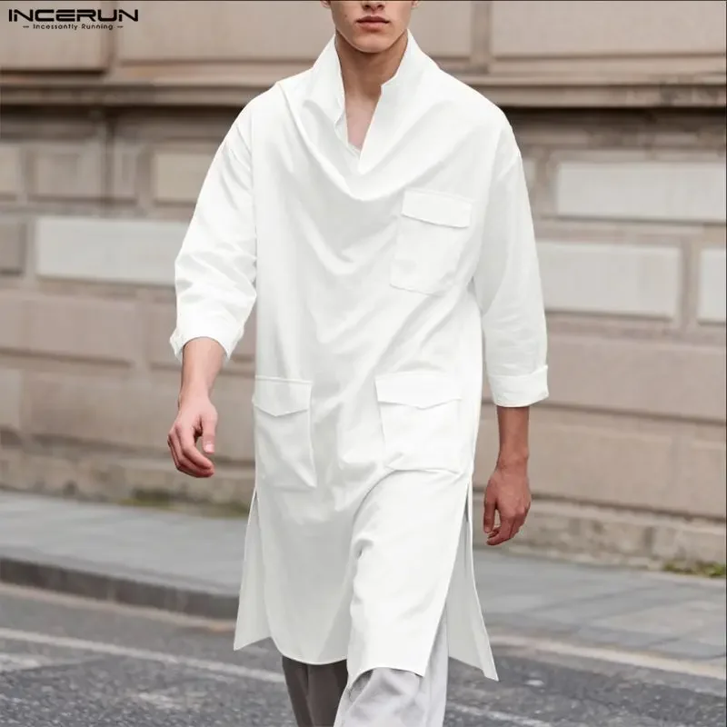 INCERUN Men's Shirt Solid Stand Collar 3/4 Sleeve Pockets Men Clothes Camisa Streetwear Loose 2026 Casual Tops For Man Shirts
INCERUN Men's Shirt Solid Stand Collar 3/4 Sleeve Pockets Men Clothes Camisa Streetwear Loose 2026 Casual Tops For Man Shirts