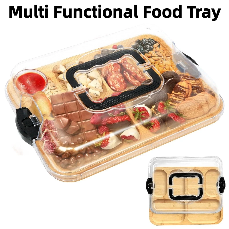 Бамбуковый поднос для сыра с прозрачной акриловой крышкой - портативная доска для посуды для кемпинга, вечеринок, ресторанов, сервировочный поднос для закусок
Бамбуковый поднос для сыра с прозрачной акриловой крышкой - портативная доска для посуды для кемпинга, вечеринок, ресторанов, сервировочный поднос для закусок