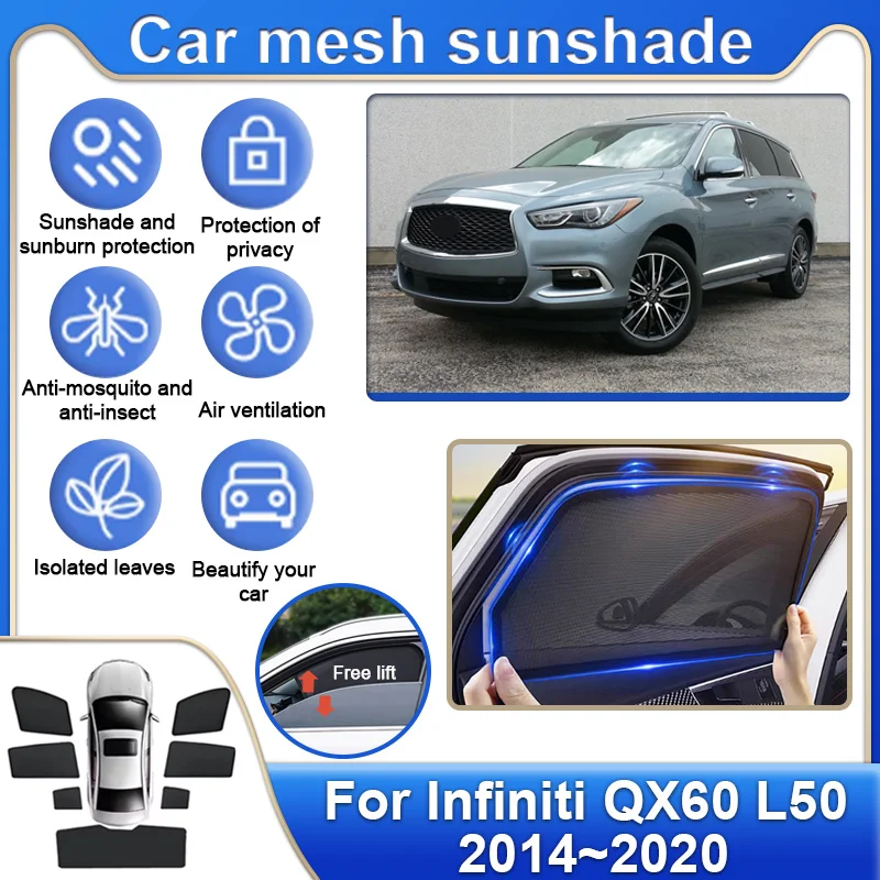 For Infiniti QX60 L50 MK1 2014~2020 Custom Car Mesh Sun Visors Window Sunshade Sunscreen Privacy Curtains Cover Auto Accessories
For Infiniti QX60 L50 MK1 2014~2020 Custom Car Mesh Sun Visors Window Sunshade Sunscreen Privacy Curtains Cover Auto Accessories