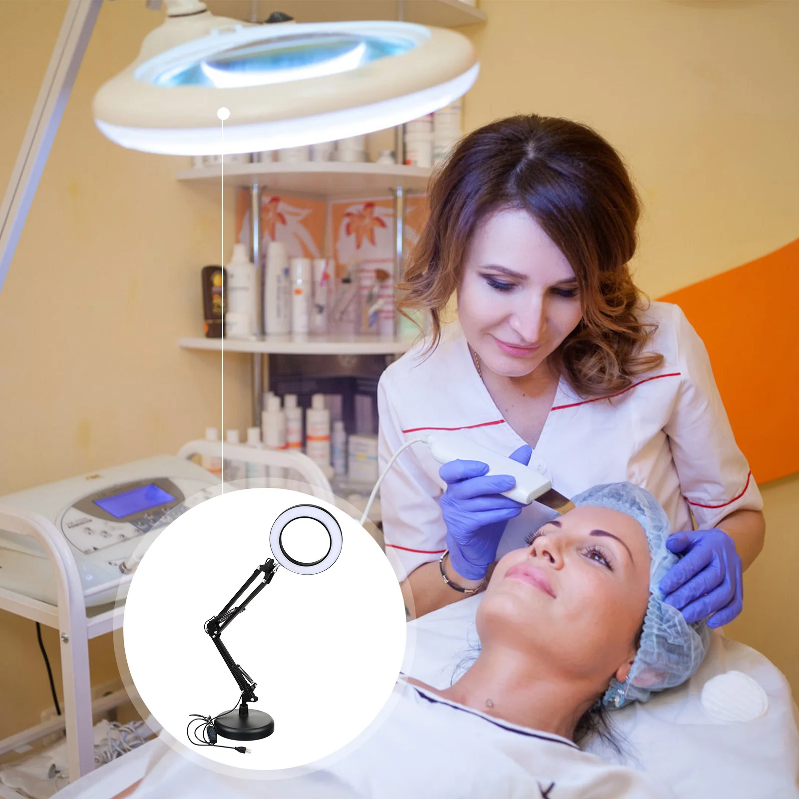 1Set 5X Magnifying Lamp LED Bright Light for Salon Hobbyists and Circuit Board Inspection with Flexible Arm and Adjustable
1Set 5X Magnifying Lamp LED Bright Light for Salon Hobbyists and Circuit Board Inspection with Flexible Arm and Adjustable