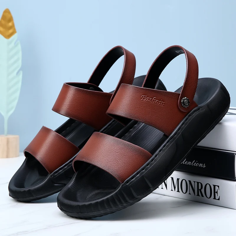 DIMANYU Men's Genuine Leather Sandals 2026 Summer New Casual Beach Shoes Men's Flat Non-slip Wear-resistant Sandals Men
DIMANYU Men's Genuine Leather Sandals 2026 Summer New Casual Beach Shoes Men's Flat Non-slip Wear-resistant Sandals Men