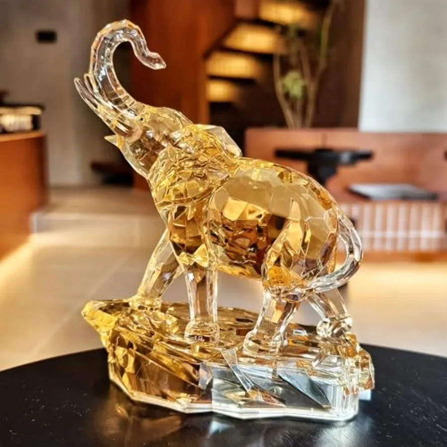 Amber Acrylic Elephant Figurine Luck Elephant Auspictious Feng Shui Figurine Glass Statue for Housewarming Festival Holiday Vac
Amber Acrylic Elephant Figurine Luck Elephant Auspictious Feng Shui Figurine Glass Statue for Housewarming Festival Holiday Vac
