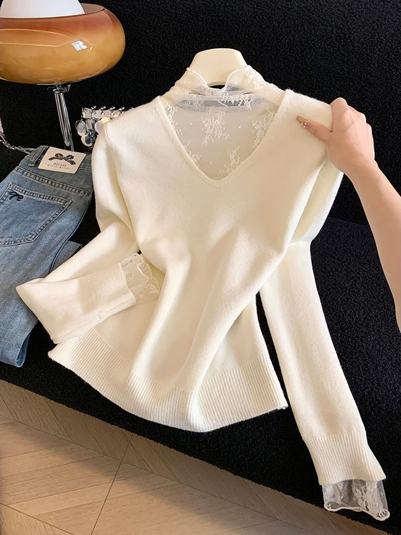 Women's Knitted Hollow out f High Collar Sweater Me Splicing Soft V Ne Long Sve Casual Inner Wear Autumn Winter Top
Women's Knitted Hollow out f High Collar Sweater Me Splicing Soft V Ne Long Sve Casual Inner Wear Autumn Winter Top