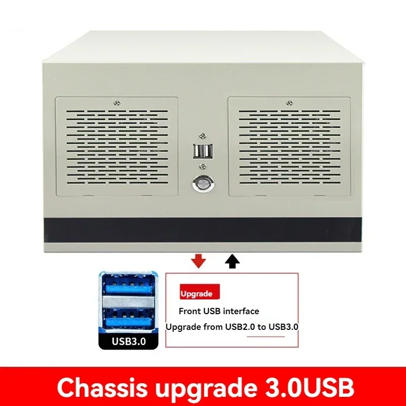 Маленькая новая 4-слотовая промышленная компьютерная коробка, настенный многопоследовательный порт MATX, материнская плата ATX, большая мощность, лазерный лазер, маленький