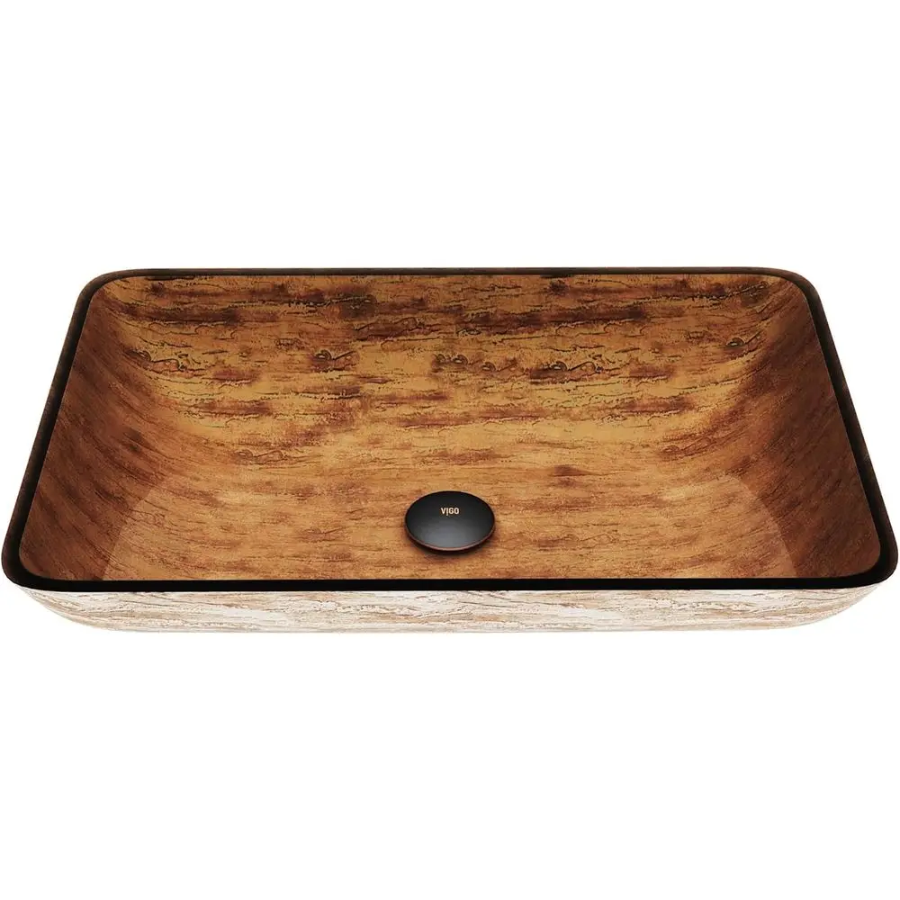 Rectangular Brown and Gold Fusion Glass Vessel Sink Finish: Amber Sunset
Rectangular Brown and Gold Fusion Glass Vessel Sink Finish: Amber Sunset