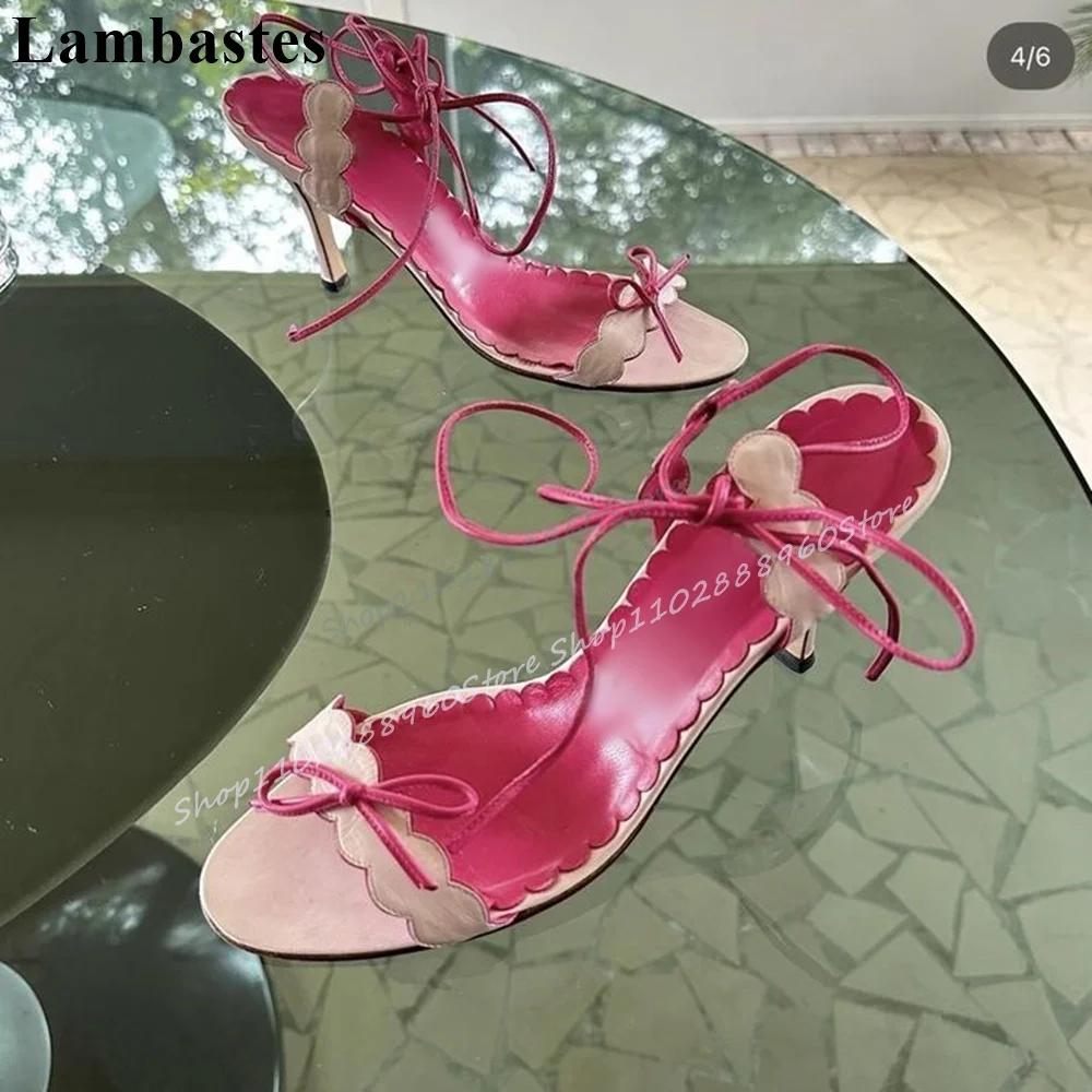 Trending Pink Leather Strap Bowknot Sandals Thin High Heel Shoes For Women Lace Up Open Toe 2025 Fashion Zapatos Para Mujere
Trending Pink Leather Strap Bowknot Sandals Thin High Heel Shoes For Women Lace Up Open Toe 2025 Fashion Zapatos Para Mujere