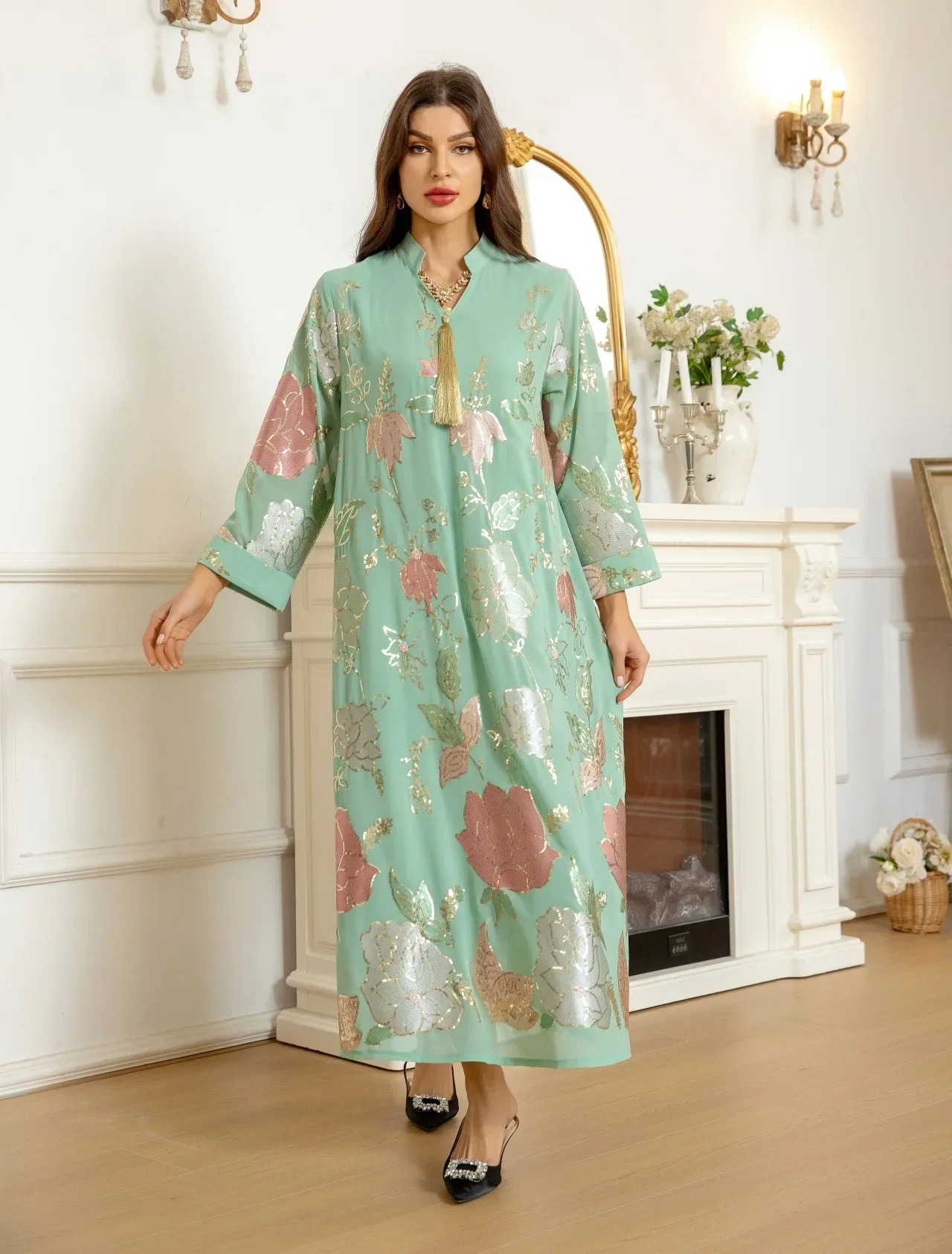 Muslim Women Abaya Embroidery Sequin Long Maxi Dress Turkey Arab Kaftan Islamic Eid Party Ramadan Gown Morocco Jalabiya Vestidos
Muslim Women Abaya Embroidery Sequin Long Maxi Dress Turkey Arab Kaftan Islamic Eid Party Ramadan Gown Morocco Jalabiya Vestidos