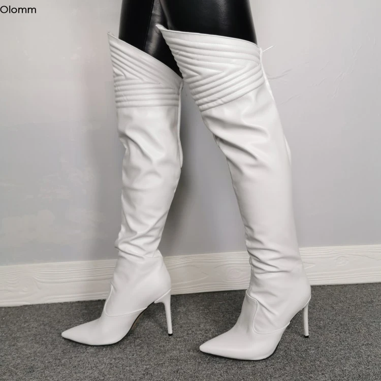 Olomm New Women Over The Knee Boots Sexy Thin High Heels Boots Pointed Toe Elegant White Casual Shoes Women Plus US Size 5-15
Olomm New Women Over The Knee Boots Sexy Thin High Heels Boots Pointed Toe Elegant White Casual Shoes Women Plus US Size 5-15