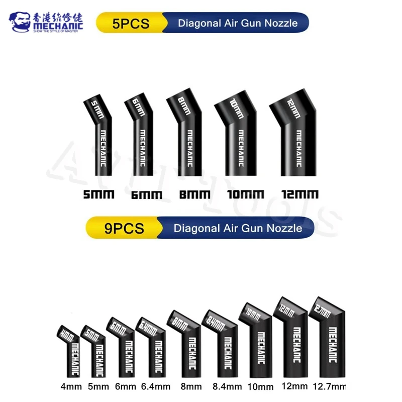 MECHANIC 861 Diagonal Air Nozzle 5 6 8 10 12 mm Oblique blow Nozzle Even Heating Tools For PCB Welding Repair Nozzle
MECHANIC 861 Diagonal Air Nozzle 5 6 8 10 12 mm Oblique blow Nozzle Even Heating Tools For PCB Welding Repair Nozzle