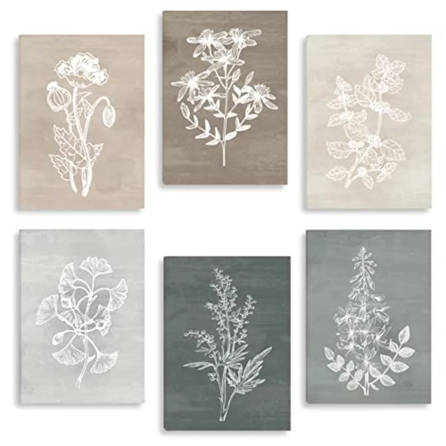 Neutral Botanical Plant Canvas 6 Pieces Rustic Farmhouse Wall Art for Living Room Bedroom and Bathroom, Canvas Paintings Print
Neutral Botanical Plant Canvas 6 Pieces Rustic Farmhouse Wall Art for Living Room Bedroom and Bathroom, Canvas Paintings Print