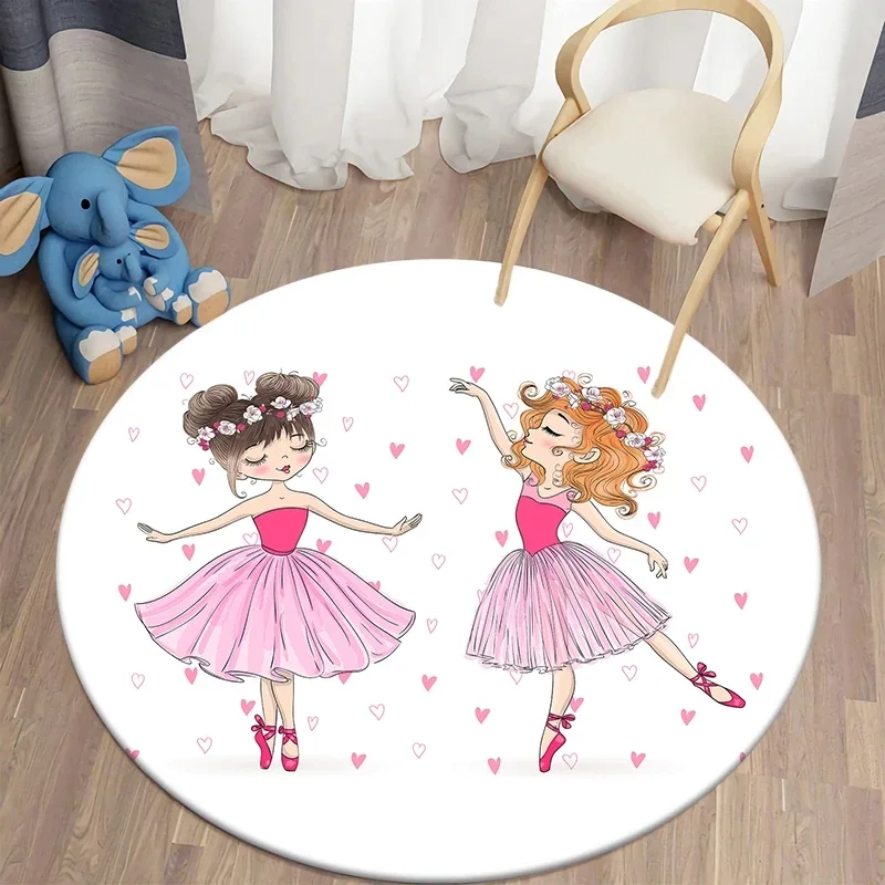 Crystal Velvet Ballet Dancer Round Rug,Cute Fairy Cartoon Print Non-Slip Floor Mat for Bedroom,Living Room, Play Area,Home Decor 
Crystal Velvet Ballet Dancer Round Rug,Cute Fairy Cartoon Print Non-Slip Floor Mat for Bedroom,Living Room, Play Area,Home Decor