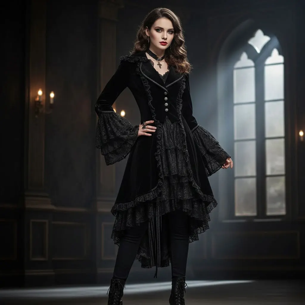 Gothic Jacket Bandage Lace Coat Winter Long Sleeve Coat Vintage Punk Jacket
Gothic Jacket Bandage Lace Coat Winter Long Sleeve Coat Vintage Punk Jacket