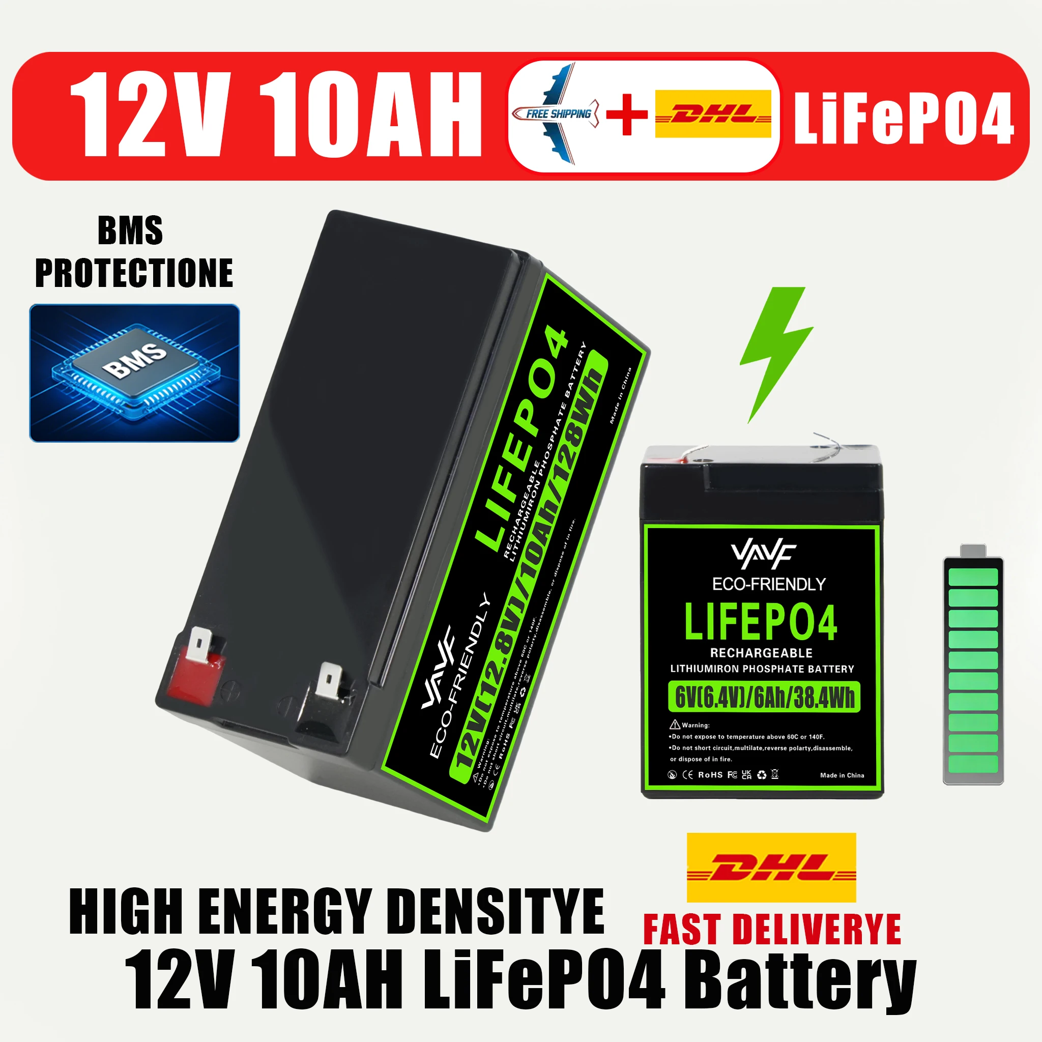 12V 10000mAh LiFePO4 Battery with BMSfor Solar Energy StorageRV Travel, Boats,Off-Road Adventures & Off-Grid Homes
12V 10000mAh LiFePO4 Battery with BMSfor Solar Energy StorageRV Travel, Boats,Off-Road Adventures & Off-Grid Homes