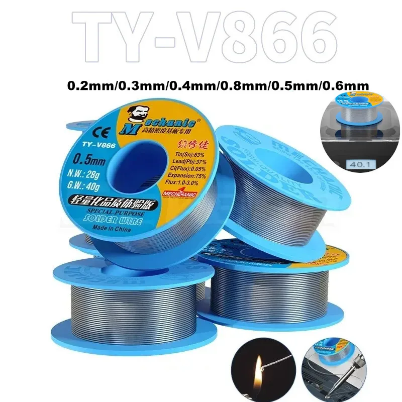 1 шт. TY-V866 40 г мягкий канифольный сердечник 270 ℃ Точка плавления, высокая чистота, экологическая паяльная проволока BGA, сварочный флюс, железный кабель 0,2-0,8 мм
1 шт. TY-V866 40 г мягкий канифольный сердечник 270 ℃ Точка плавления, высокая чистота, экологическая паяльная проволока BGA, сварочный флюс, железный кабель 0,2-0,8 мм