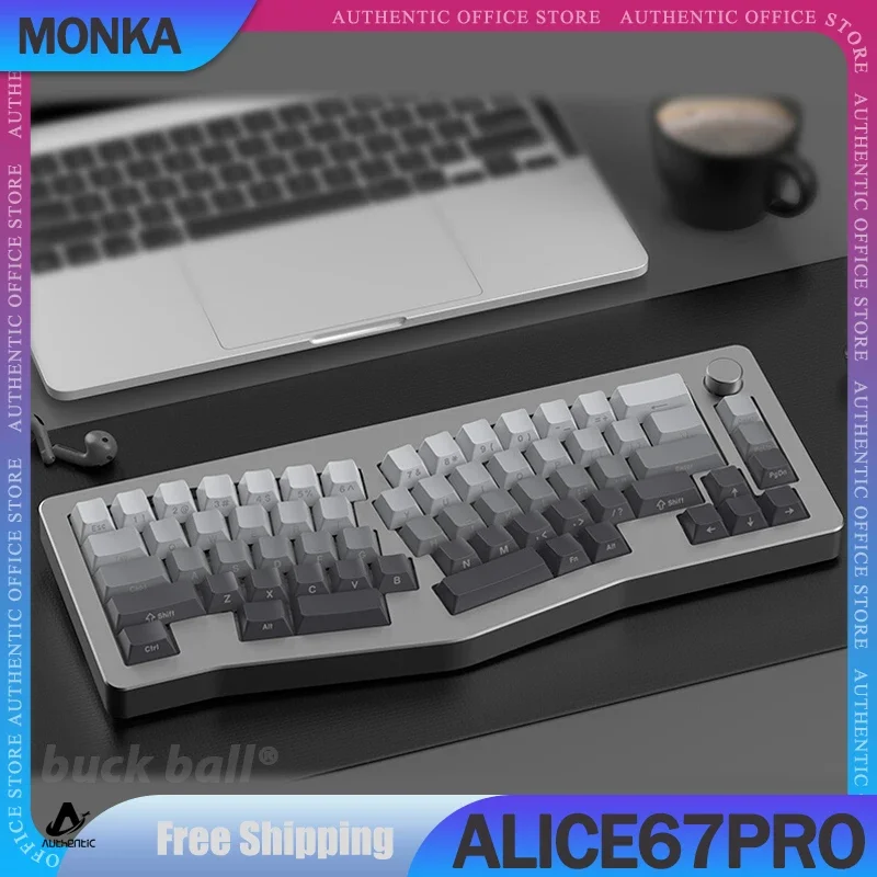 Monka Alice67pro Mechanical Keyboard Kit 3Mode 2.4G Bluetooth Wireless Keyboard Kit RGB Backlit Hot-Swap Gasket Keyboard Gifts
Monka Alice67pro Mechanical Keyboard Kit 3Mode 2.4G Bluetooth Wireless Keyboard Kit RGB Backlit Hot-Swap Gasket Keyboard Gifts