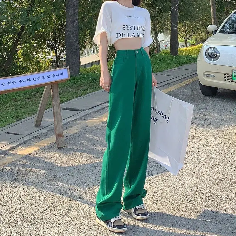 High Waist Slimming Drapey Wide Leg Pants Women's Jeans Spring Season Fruit Color Straight Cut Long Zipper Closure
High Waist Slimming Drapey Wide Leg Pants Women's Jeans Spring Season Fruit Color Straight Cut Long Zipper Closure