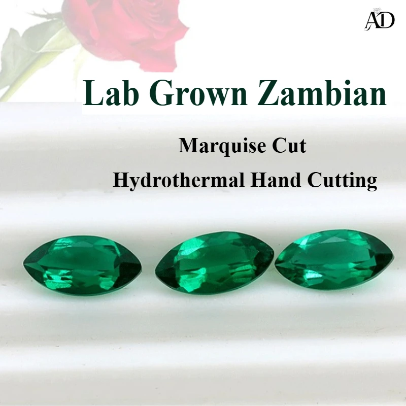 Lab Grown Zambian Emeralds Marquise Cut Hydrothermal Hand Cutting For Jewelry Setting&Custom Design Selectable AGL Certificate
Lab Grown Zambian Emeralds Marquise Cut Hydrothermal Hand Cutting For Jewelry Setting&Custom Design Selectable AGL Certificate