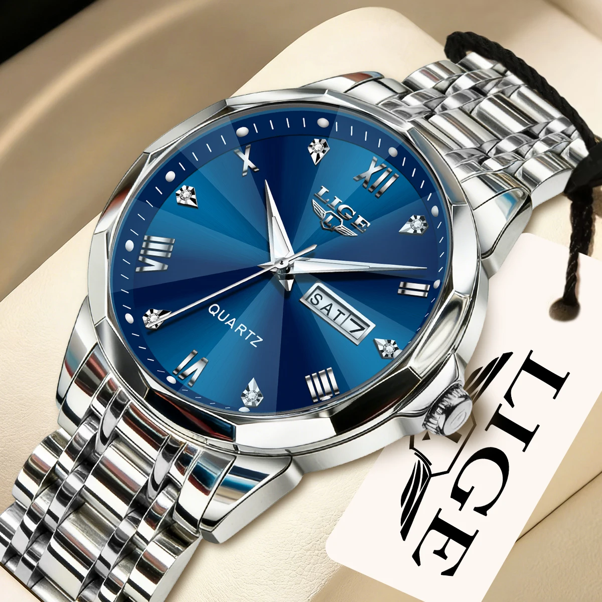 LIGE Men's Watches Rhombus Mirror Original Quartz Watch for Man Waterproof Luminous Stainless Steel Wristwatch Male Date Week
LIGE Men's Watches Rhombus Mirror Original Quartz Watch for Man Waterproof Luminous Stainless Steel Wristwatch Male Date Week