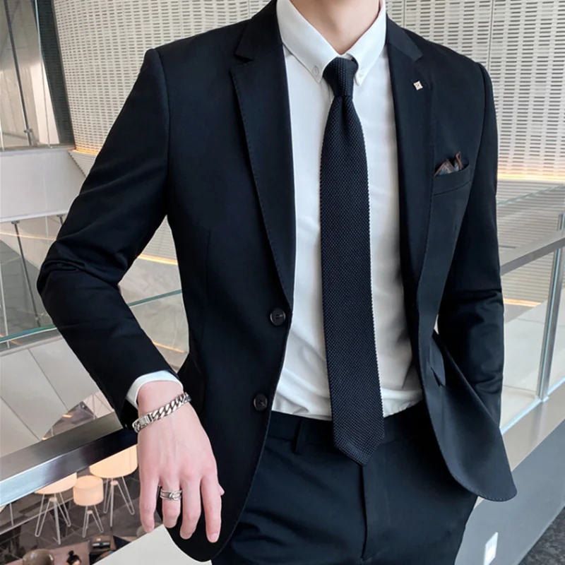 2023Boutique fashion Korean version (suit + trousers) new high-end men slim casual solid color groom wedding dress two sets
2023Boutique fashion Korean version (suit + trousers) new high-end men slim casual solid color groom wedding dress two sets