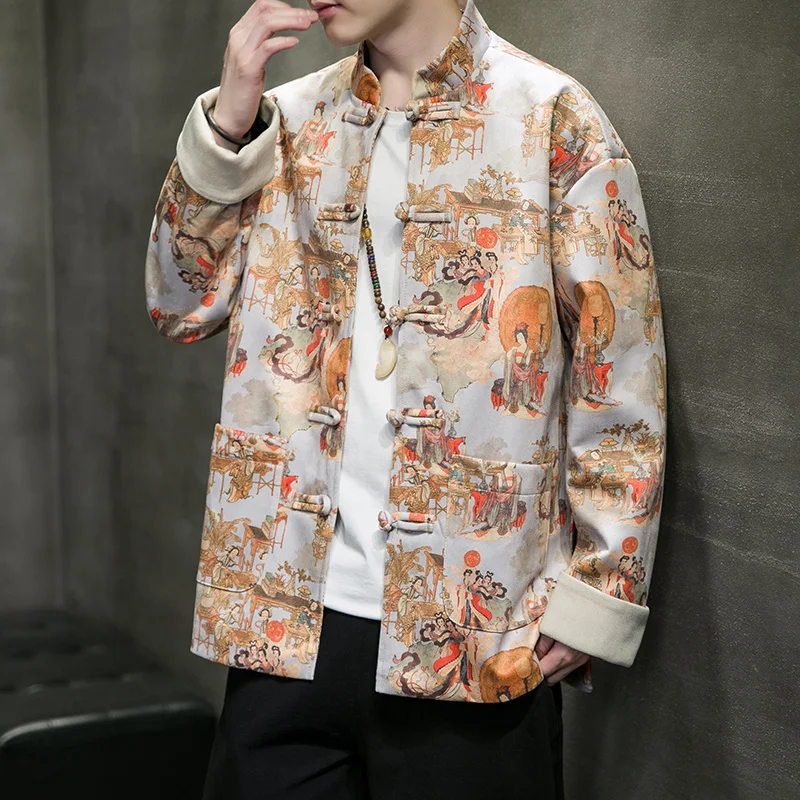 Chinese Traditional Dress Vintage Print High Quality Jacket Men Clothing Plus Size Long Sleeve Tang Suit Spring Autumn Coats
Chinese Traditional Dress Vintage Print High Quality Jacket Men Clothing Plus Size Long Sleeve Tang Suit Spring Autumn Coats