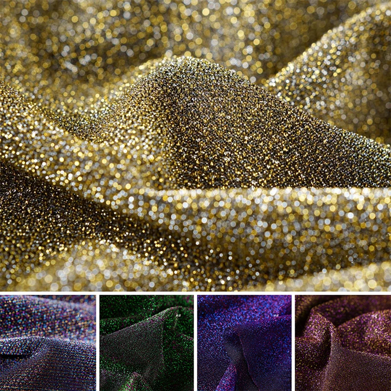 1x1.55m Elastic Glitter Fabric Shiny Metal Wire Indian Yarn Fabric For Dress Weddings Decoration Clothing DIY Sewing Cloth
1x1.55m Elastic Glitter Fabric Shiny Metal Wire Indian Yarn Fabric For Dress Weddings Decoration Clothing DIY Sewing Cloth