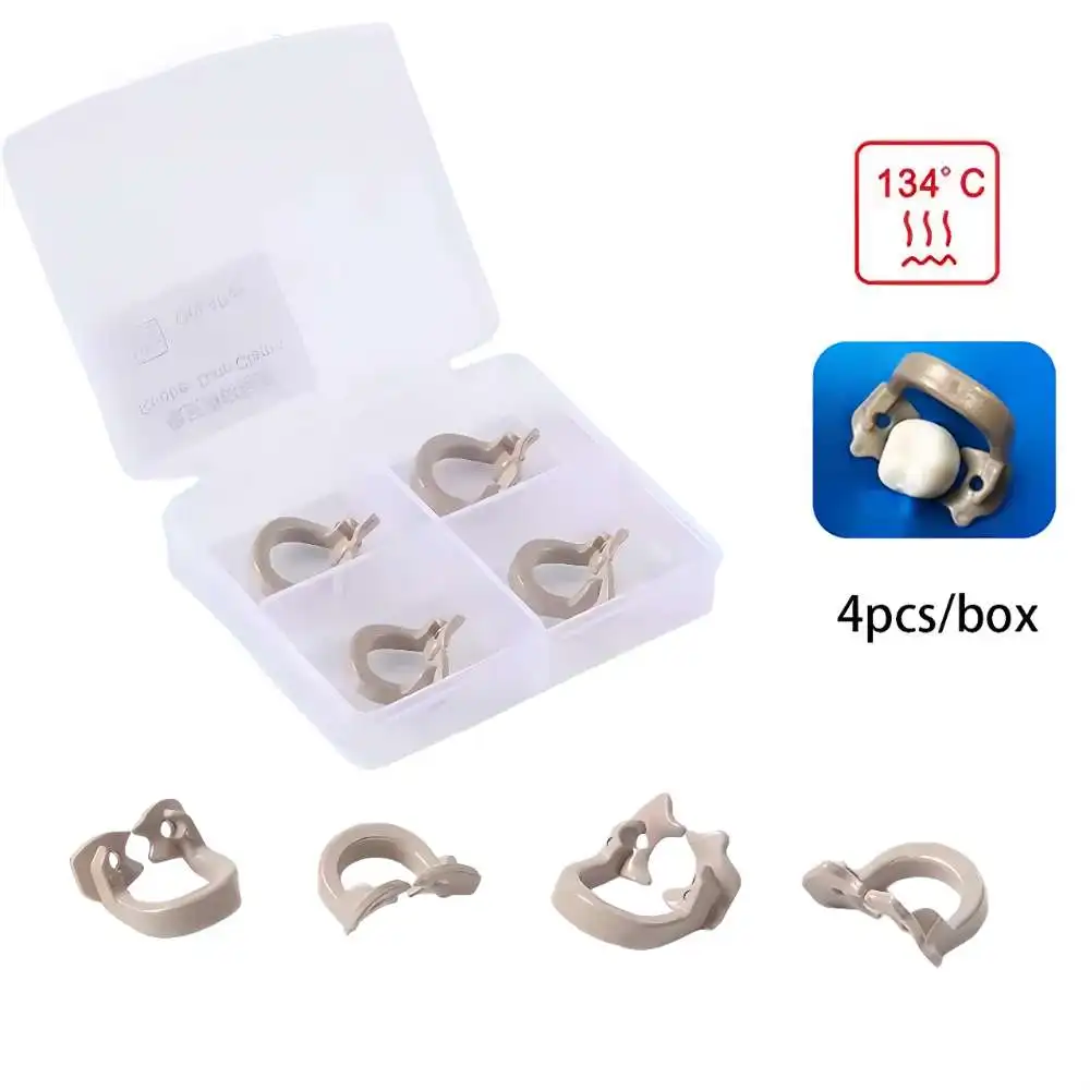 4pcs/box Dental Rubber Dam Clamps Resin Barrier Clips Autoclavable 134°C Universal Molar Premolar Matrix Band Kit Dentist Tools
4pcs/box Dental Rubber Dam Clamps Resin Barrier Clips Autoclavable 134°C Universal Molar Premolar Matrix Band Kit Dentist Tools