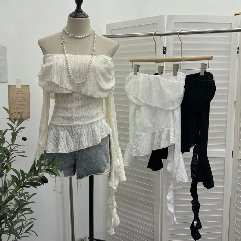 Harajuku Slash Neck Pleated Women Y2k Aesthetic Tops Y2k Aesthetic Irregular Ruffled T-shirt Grunge Sexy Flare Sleeve Fairy Tops
Harajuku Slash Neck Pleated Women Y2k Aesthetic Tops Y2k Aesthetic Irregular Ruffled T-shirt Grunge Sexy Flare Sleeve Fairy Tops