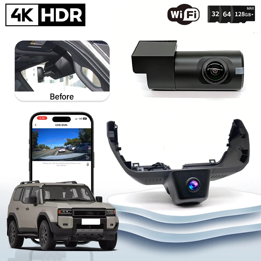 Plug and Play 4K 2160P Car DVR Dash Cam Camera For Toyota Land Cruiser Prado J250 15th Gen 2024-2026,front and interior dashcam
Plug and Play 4K 2160P Car DVR Dash Cam Camera For Toyota Land Cruiser Prado J250 15th Gen 2024-2026,front and interior dashcam