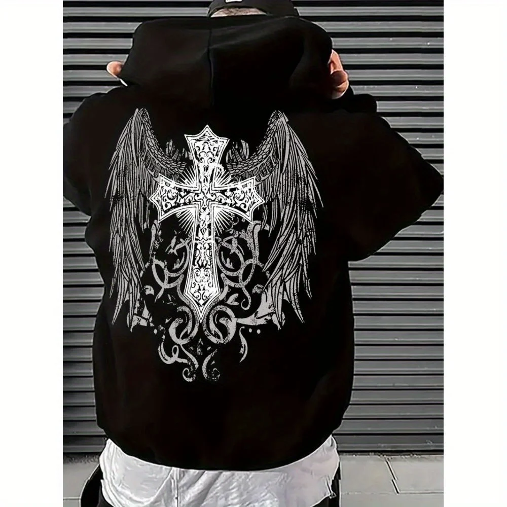 CLOOCL Autumn and Winter Men's Fashion Trend Hoodie, The Cross and Wings Print, Sports and Leisure Loose Hoodie
CLOOCL Autumn and Winter Men's Fashion Trend Hoodie, The Cross and Wings Print, Sports and Leisure Loose Hoodie