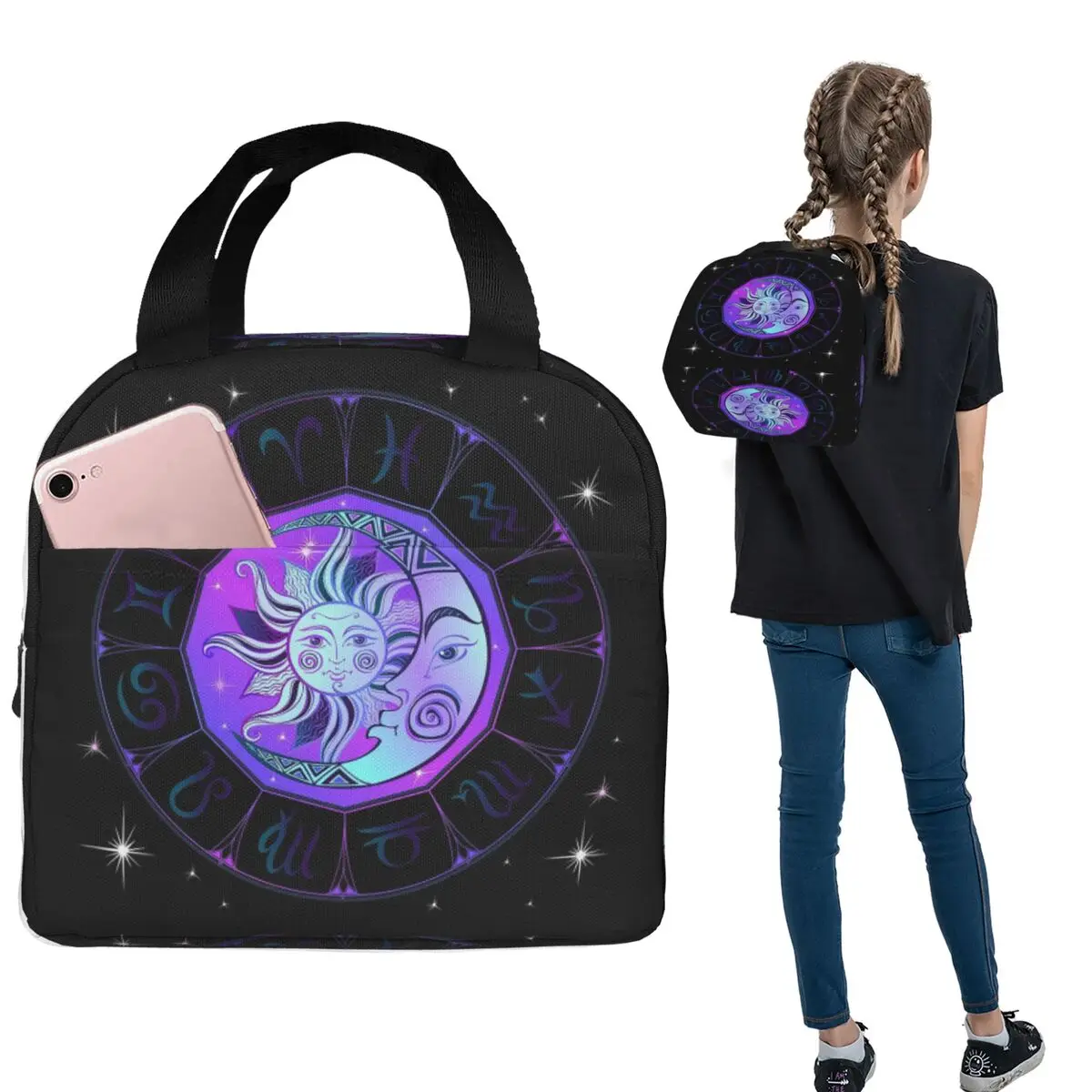Термосумка для обедов Zodiac Wheel Space Purple для женщин и детей, портативная, для еды, термосумка-тоут
Термосумка для обедов Zodiac Wheel Space Purple для женщин и детей, портативная, для еды, термосумка-тоут