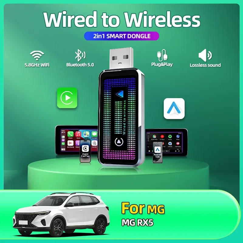 2025 NEW 2-in-1 Wireless CarPlay Android Auto Wireless Adapter Smart Mini Box Plug And Play WiFi Fast Connect For MG RX5
2025 NEW 2-in-1 Wireless CarPlay Android Auto Wireless Adapter Smart Mini Box Plug And Play WiFi Fast Connect For MG RX5