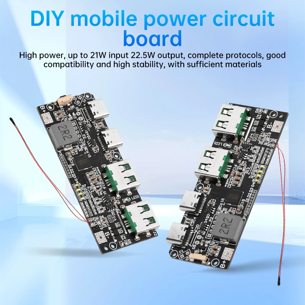 22.5W Quick Charging Mobile Power Module Full Protocol Power Bank Motherboard Circuit Board Protection Diy Motherboard
22.5W Quick Charging Mobile Power Module Full Protocol Power Bank Motherboard Circuit Board Protection Diy Motherboard