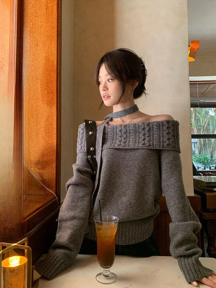 ay Loose One-oulder Sweater Women's Winter Color High-End Lazy Sle Knitted Outerwear Top Sizing Commute Sle
ay Loose One-oulder Sweater Women's Winter Color High-End Lazy Sle Knitted Outerwear Top Sizing Commute Sle
