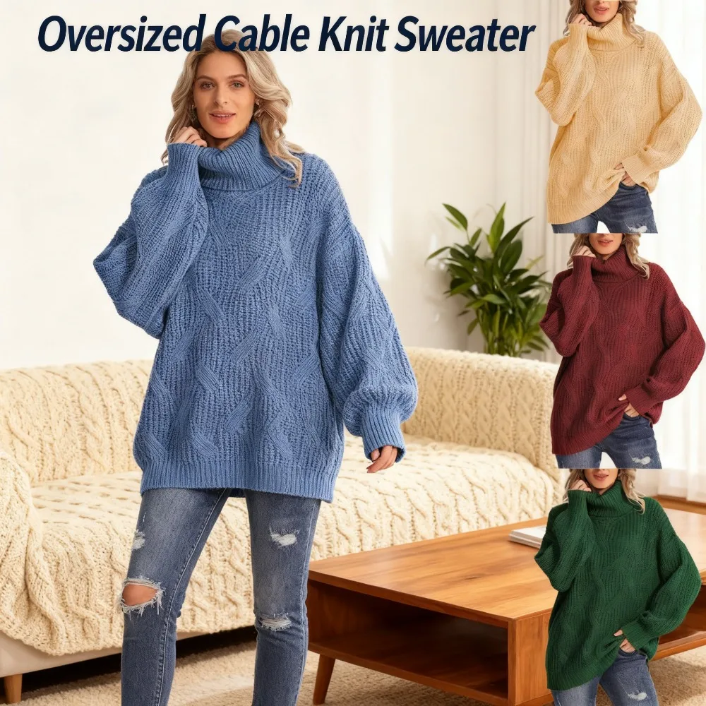Женский осенне-зимний пуловер, свитер с длинными рукавами, свободная водолазка, вязаный топ
Женский осенне-зимний пуловер, свитер с длинными рукавами, свободная водолазка, вязаный топ