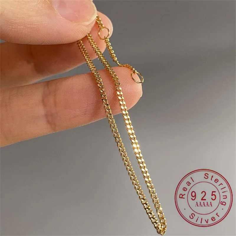 Real 925 Sterling Silver Box Chain Bracelet 18K Gold Plated Dainty Sparkle Adjustable Bracelet Minimalist Jewelry For Women
Real 925 Sterling Silver Box Chain Bracelet 18K Gold Plated Dainty Sparkle Adjustable Bracelet Minimalist Jewelry For Women