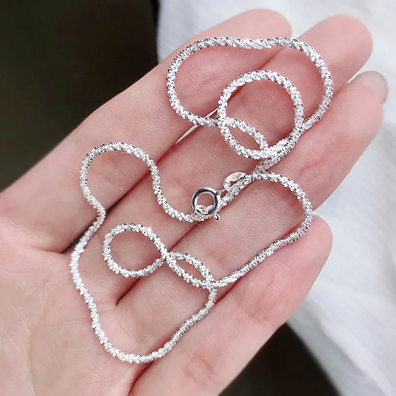 Lihong Authentic S925 Sterling Silver Necklace 2mm Sparkling Collarbone, Sweater Chain, High Charm Jewelry Gift Women
Lihong Authentic S925 Sterling Silver Necklace 2mm Sparkling Collarbone, Sweater Chain, High Charm Jewelry Gift Women
