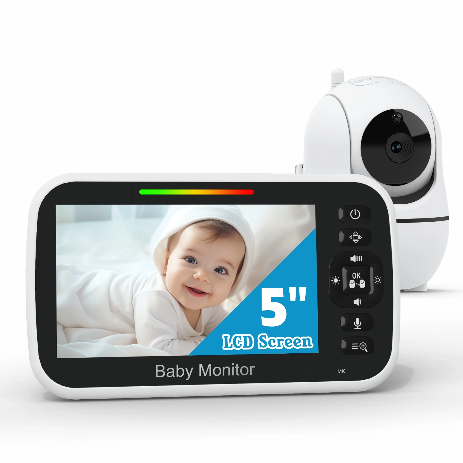 Babystar 5.0 Inch Baby Monitor Wireless Video Nanny Camera Security Night Vision Temperature Sleep Remote 2 Way Audio
Babystar 5.0 Inch Baby Monitor Wireless Video Nanny Camera Security Night Vision Temperature Sleep Remote 2 Way Audio