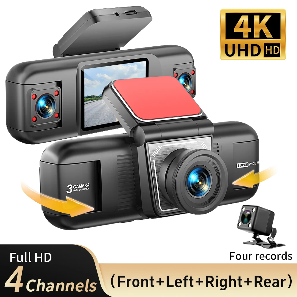 4 Lens Dash Camera 1080P HD Front Left Right Rear Lens Coverage, Loop Record, Night Vision, G-sensor, 360° Drive Recorder
4 Lens Dash Camera 1080P HD Front Left Right Rear Lens Coverage, Loop Record, Night Vision, G-sensor, 360° Drive Recorder
