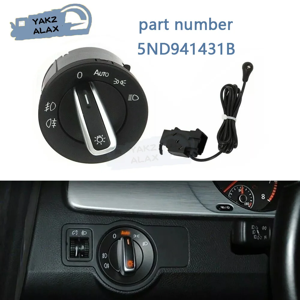 For Golf MK5 MK6 Passat B6 B7 CC Touran Caddy Tiguan Chrome 5ND941431B Auto Headlight Fog Light Control Switch Knob & Sensor
For Golf MK5 MK6 Passat B6 B7 CC Touran Caddy Tiguan Chrome 5ND941431B Auto Headlight Fog Light Control Switch Knob & Sensor