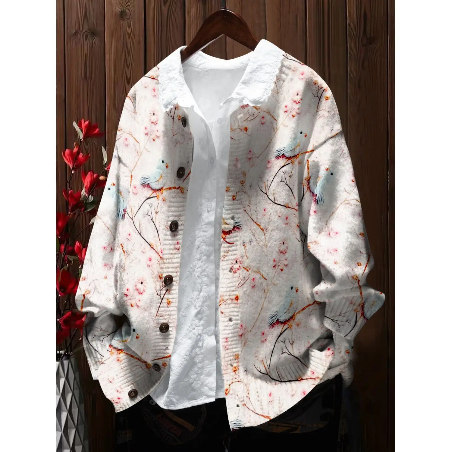 American Aesthetic floral bird Printed Cardigan Boho Sweater Coats Loose Long Sleeve Jacket Autumn Winter Outerwear French Style
American Aesthetic floral bird Printed Cardigan Boho Sweater Coats Loose Long Sleeve Jacket Autumn Winter Outerwear French Style