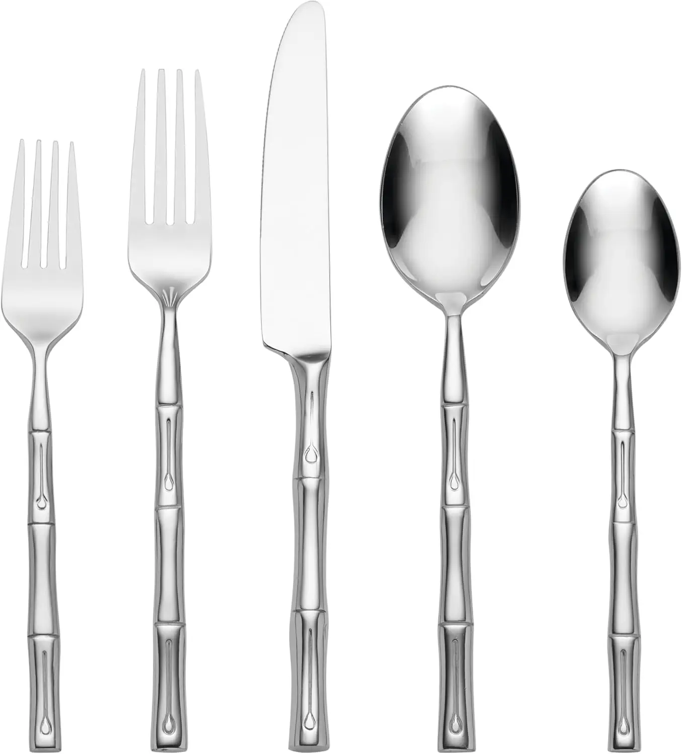 20 Piece Flatware Set for 4 - Bamboo Handle Stainless Steel Silverware with Mirror Polish
20 Piece Flatware Set for 4 - Bamboo Handle Stainless Steel Silverware with Mirror Polish