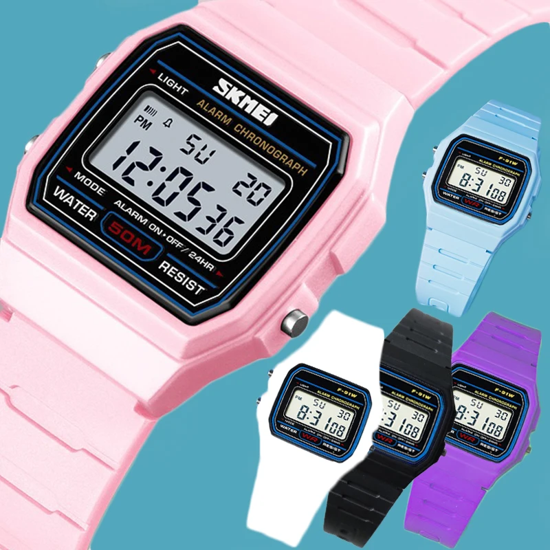 Colorful F91W Band Watch Waterproof Retro Luxury Digital Silicone Wristband Sport Watches Men Women Electronic Wrist Watch Clock
Colorful F91W Band Watch Waterproof Retro Luxury Digital Silicone Wristband Sport Watches Men Women Electronic Wrist Watch Clock