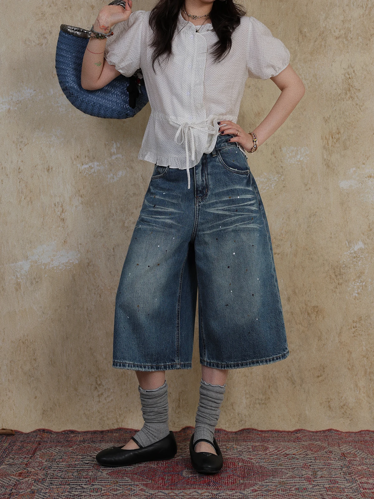 Heavy Duty Washed Vintage Scratch Design Loose Wide Leg Eighteen Pants Women's Summer Denim Jeans High Waist Cotton Fabric
Heavy Duty Washed Vintage Scratch Design Loose Wide Leg Eighteen Pants Women's Summer Denim Jeans High Waist Cotton Fabric