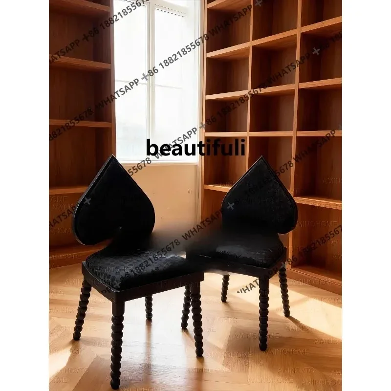 Medieval solid wood dining chair home high-end black backrest single chair
Medieval solid wood dining chair home high-end black backrest single chair