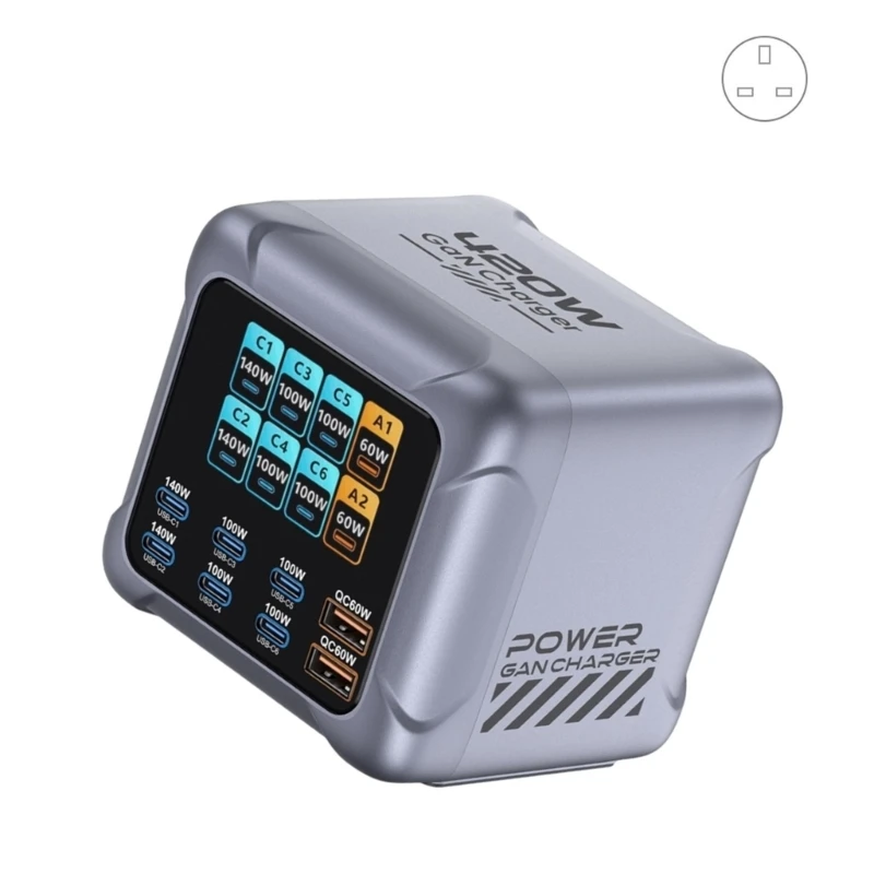 G8TA 420W 8-Port USB Charger – 100W Fast Charging Station with Intelligent Detection for Phones, Tablets, Laptops & More G8TA 420W 8-Port USB Charger – 100W Fast Charging Station with Intelligent Detection for Phones, Tablets, Laptops & More
