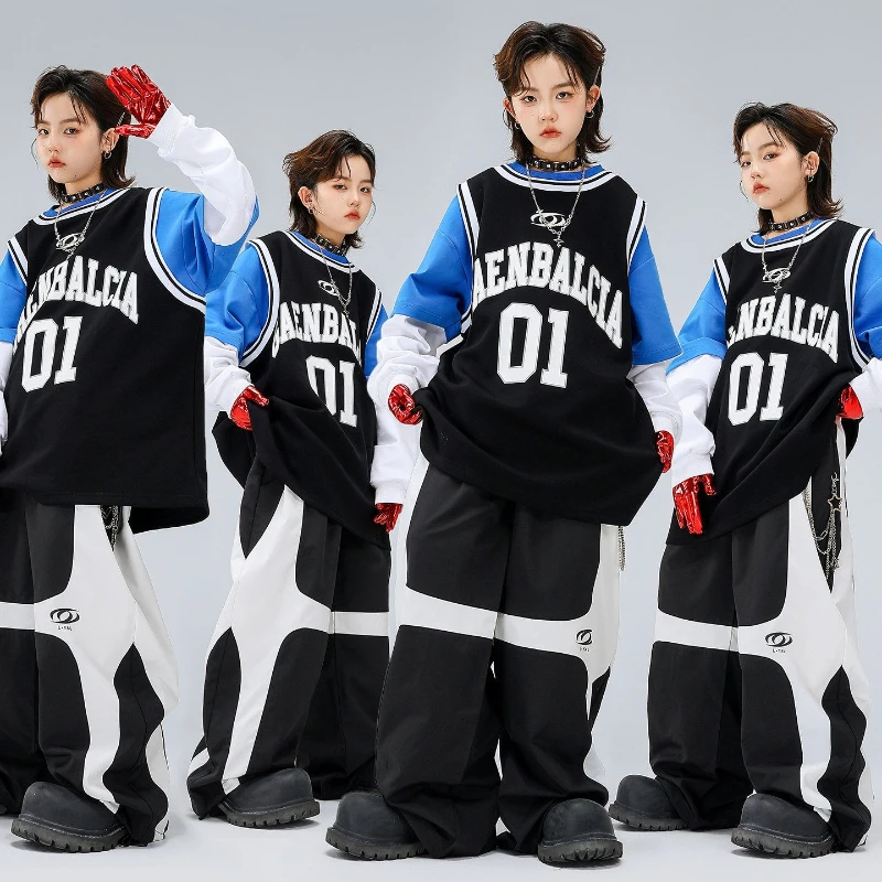 Boys Kpop Hip Hop Clothing Letter Print Sweatshirt Top Black Casual Pants Group Jazz Dance Wear Cool Stage Performance Clothes
Boys Kpop Hip Hop Clothing Letter Print Sweatshirt Top Black Casual Pants Group Jazz Dance Wear Cool Stage Performance Clothes