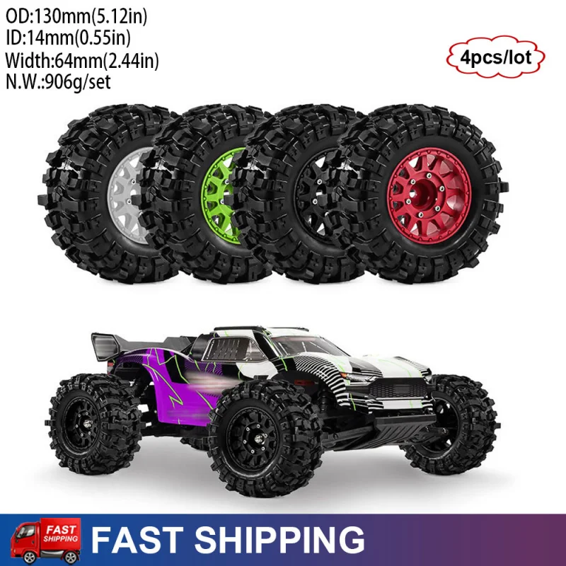 4PCS New 2.8" RC Monster Truck High Grip Big Tires & Wheels for 1/10 Traxxas Stampede Tamiya HPI Kyosho Arrma MJX Upgrade Parts
4PCS New 2.8" RC Monster Truck High Grip Big Tires & Wheels for 1/10 Traxxas Stampede Tamiya HPI Kyosho Arrma MJX Upgrade Parts