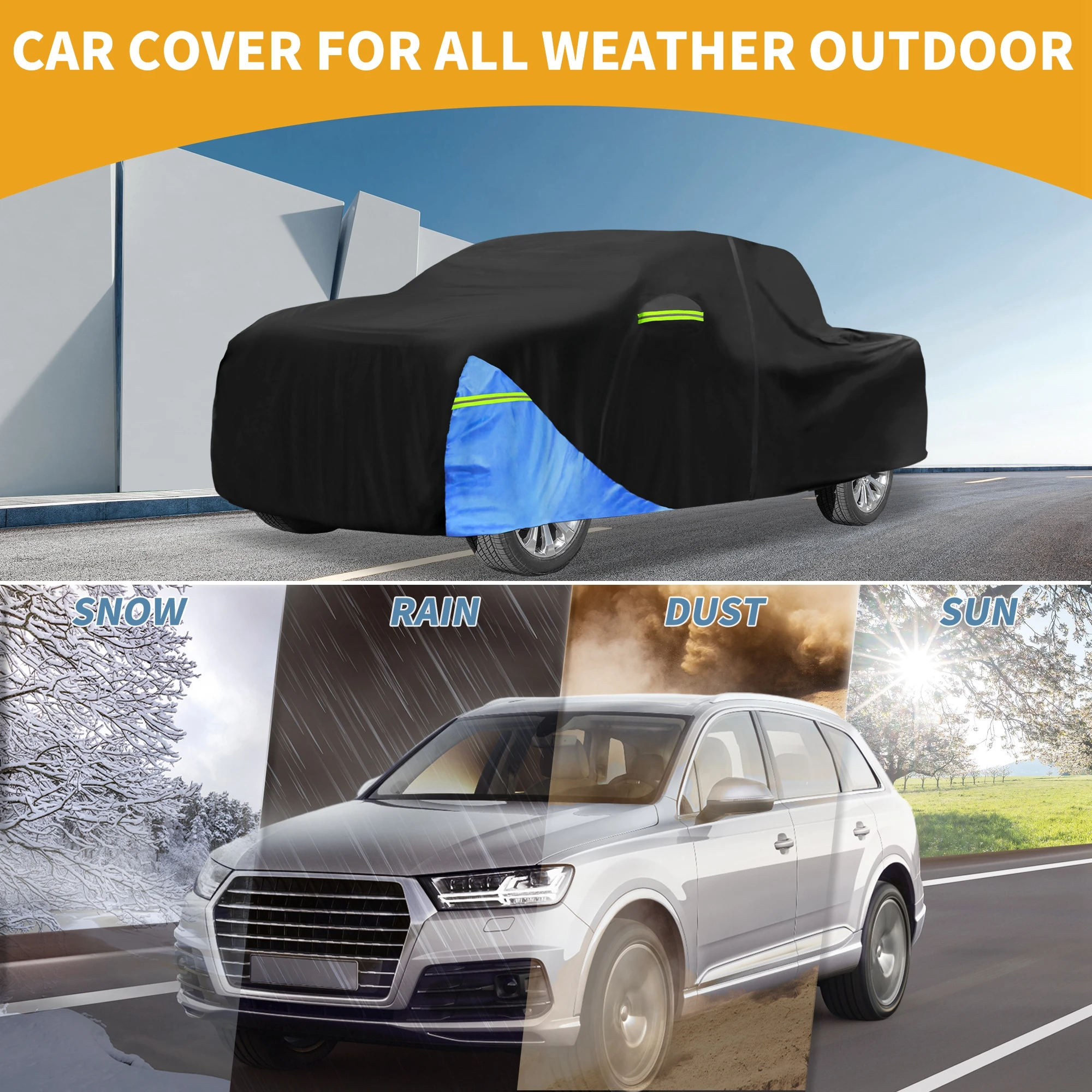 Uxcell Car Cover Waterproof All Weather 210D, Uv Sun Rain Protection, for Dodge for Ram with Left Side Zipper, Black & Blue
Uxcell Car Cover Waterproof All Weather 210D, Uv Sun Rain Protection, for Dodge for Ram with Left Side Zipper, Black & Blue